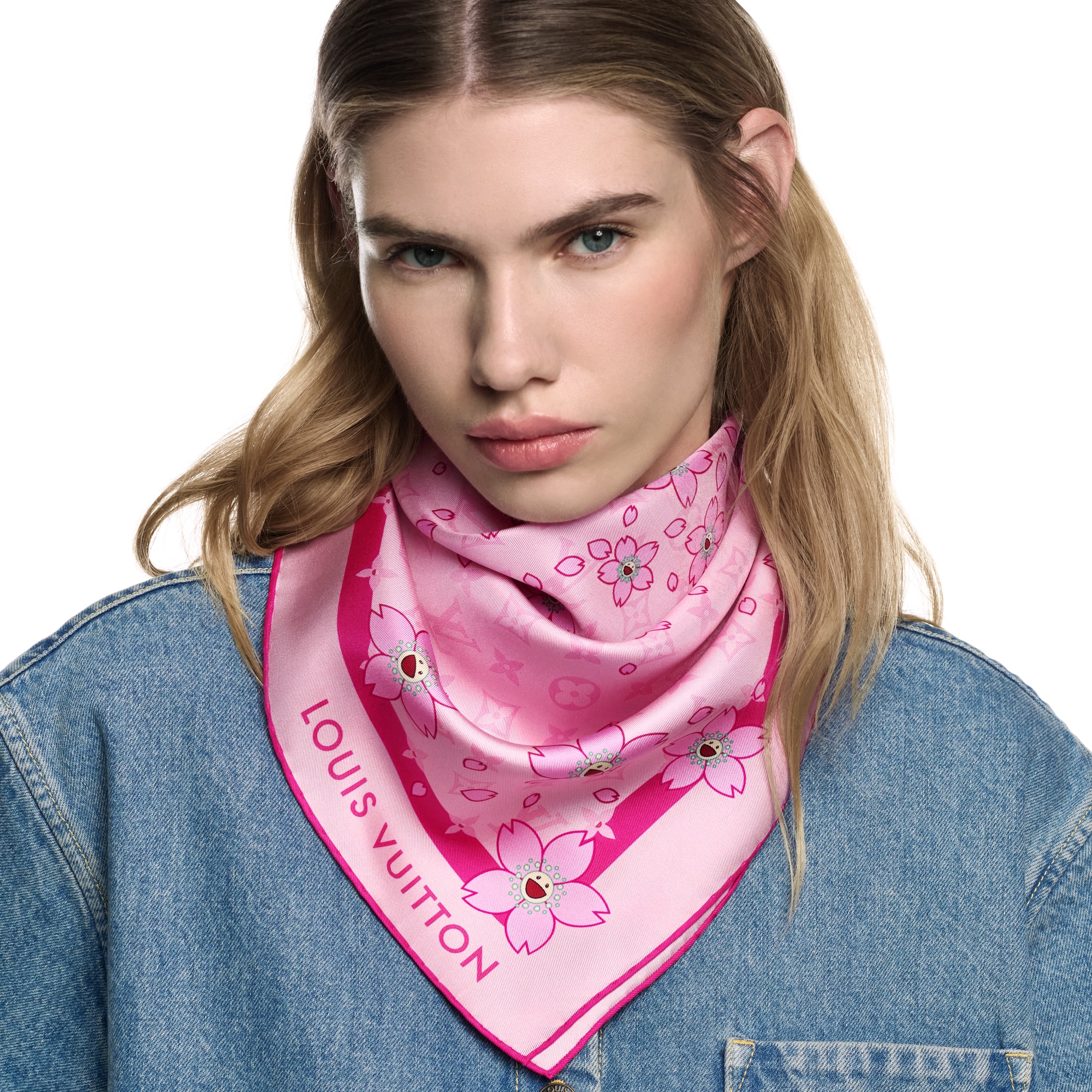 LOUIS VUITTON ピンク グラフィックスカーフ LV x TM Monogram Cherry Blossom Square 70 . - Accessories | LOUIS